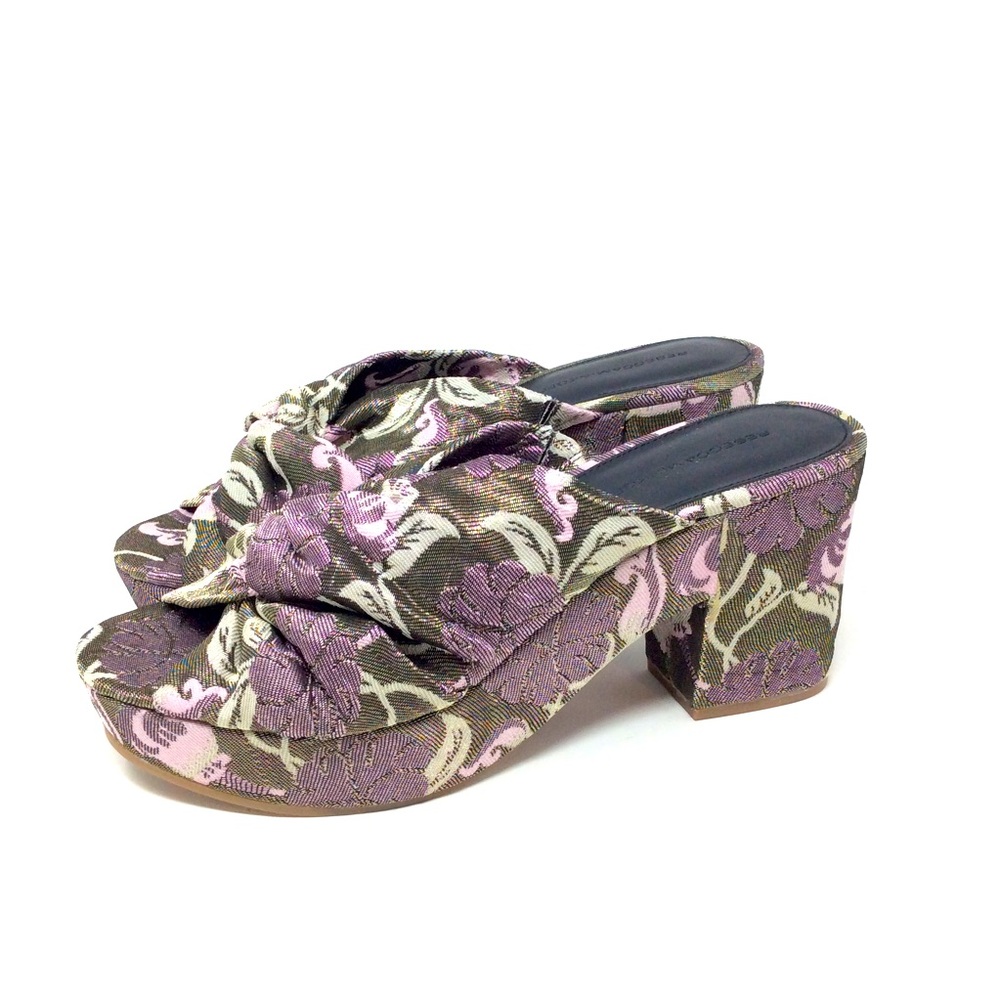 Rebecca Minkoff Purple Floral Platform Mules